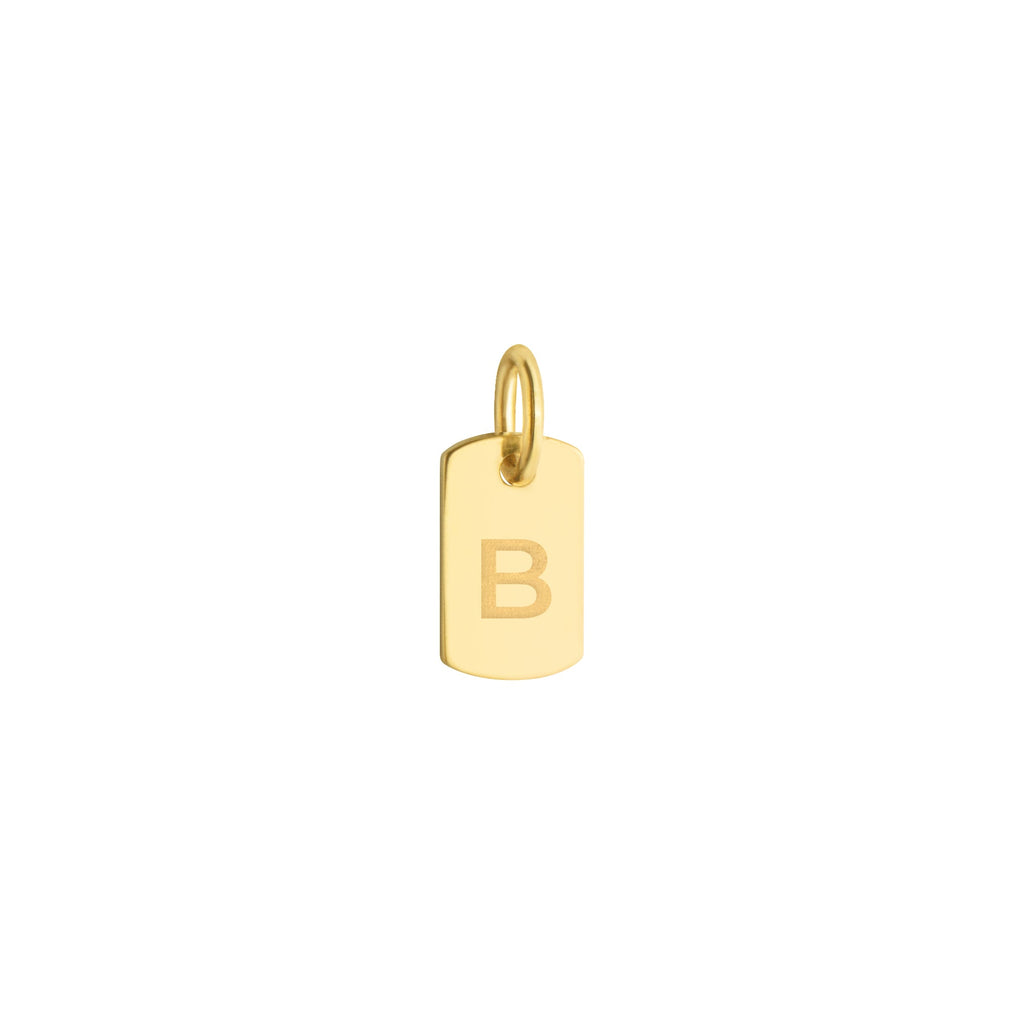 Personalized Initial Plate Charm Solid Gold