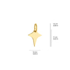 North Star Plate Charm Solid Gold