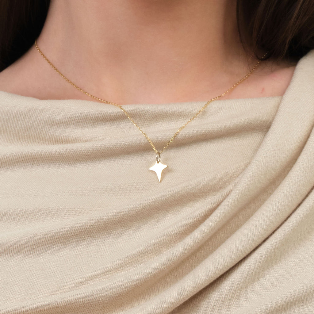 North Star Plate Charm Solid Gold