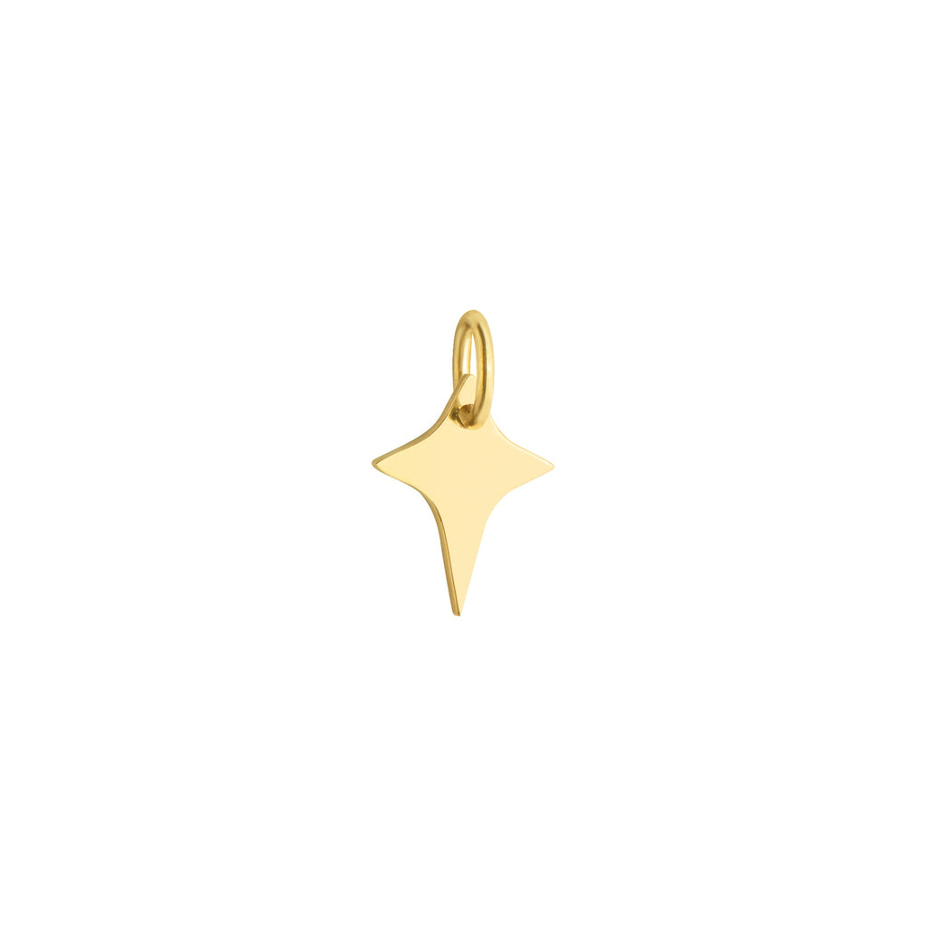 North Star Plate Charm Solid Gold