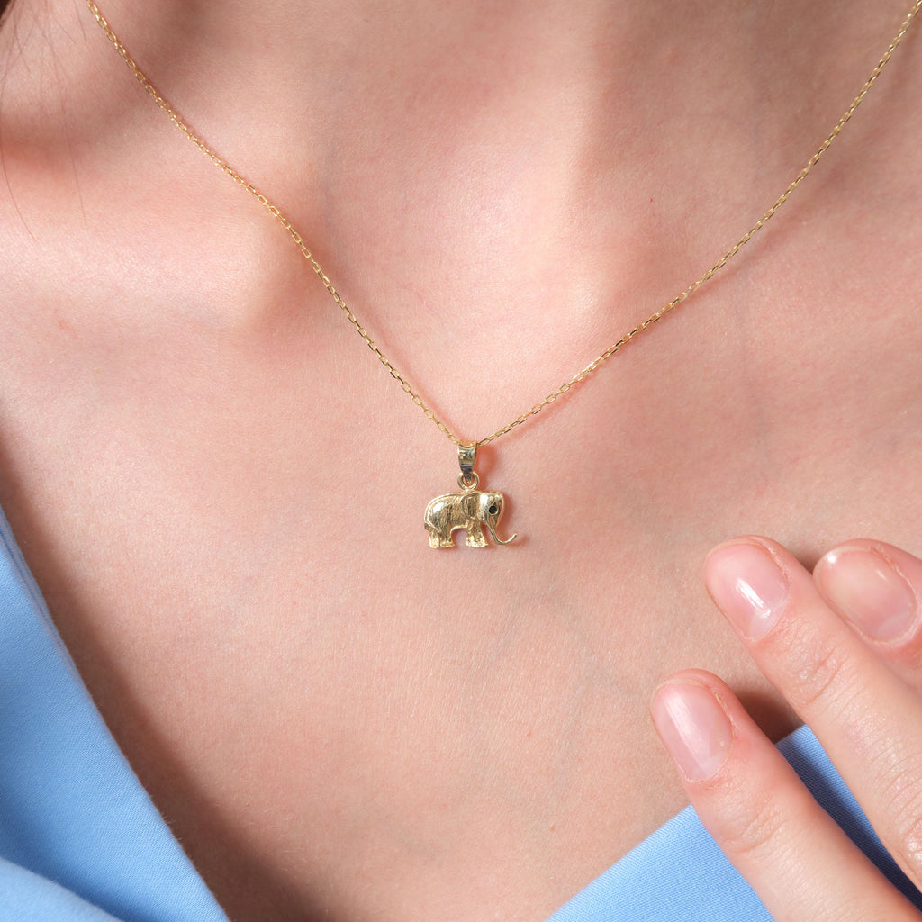 Lucky Elephant Pendant Solid Gold