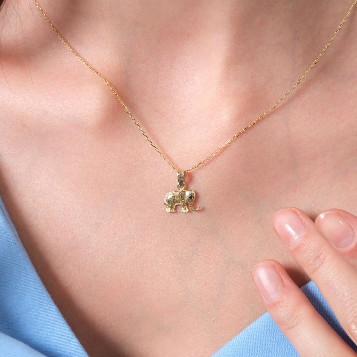 Lucky Elephant Pendant Solid Gold