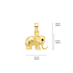 Lucky Elephant Pendant Solid Gold
