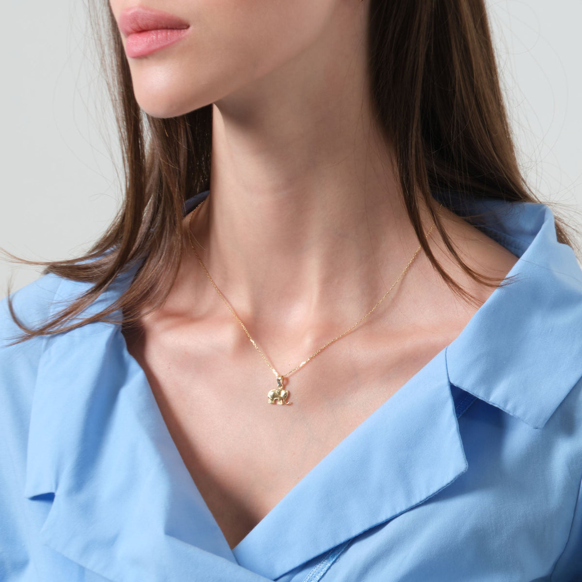Lucky Elephant Pendant Solid Gold