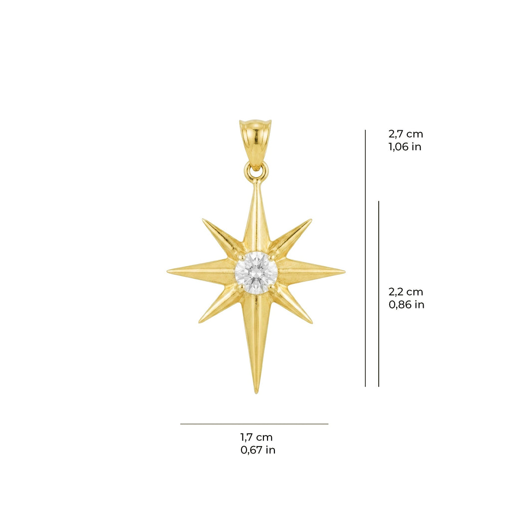 North Star Charm Pendant Gold