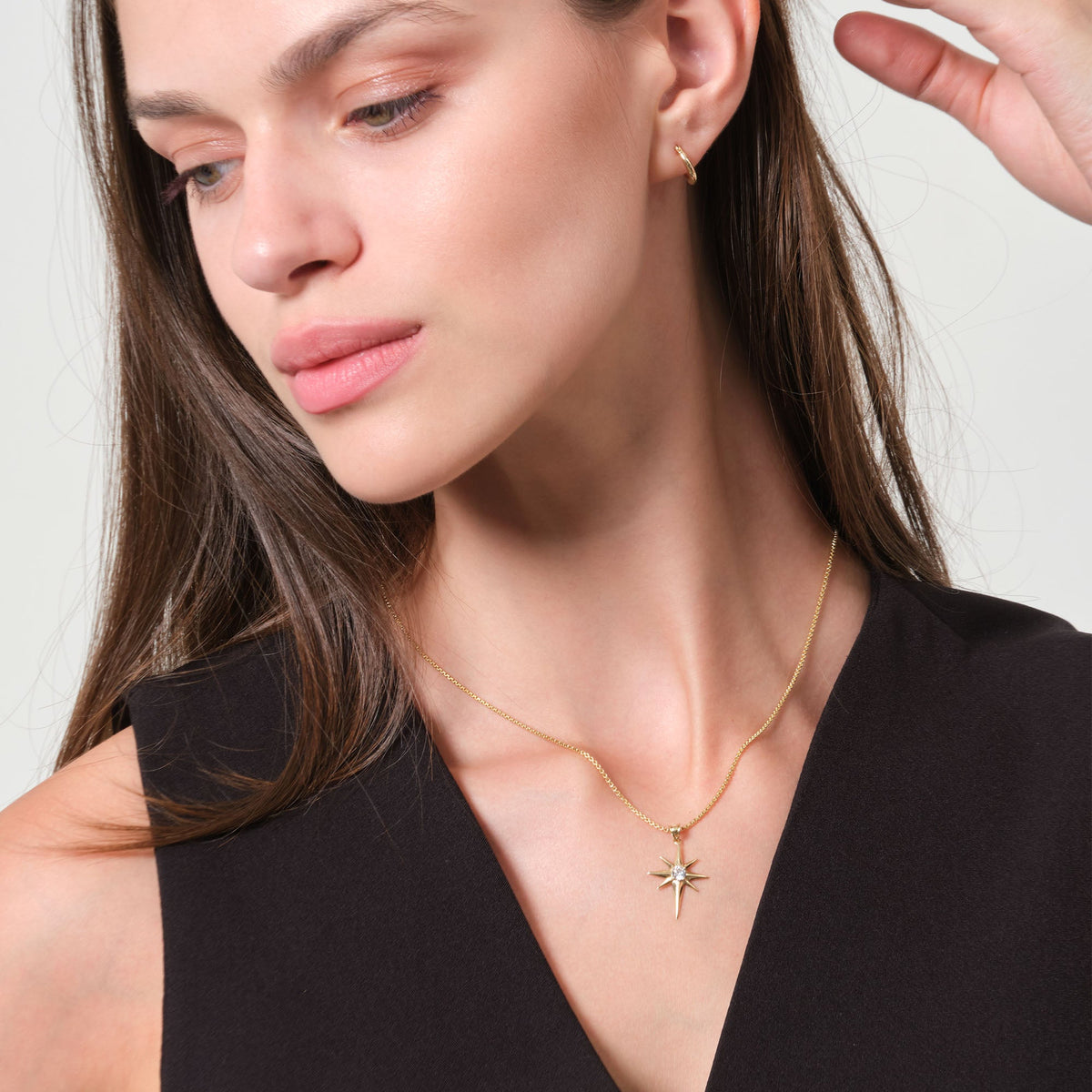 North Star Charm Pendant Gold