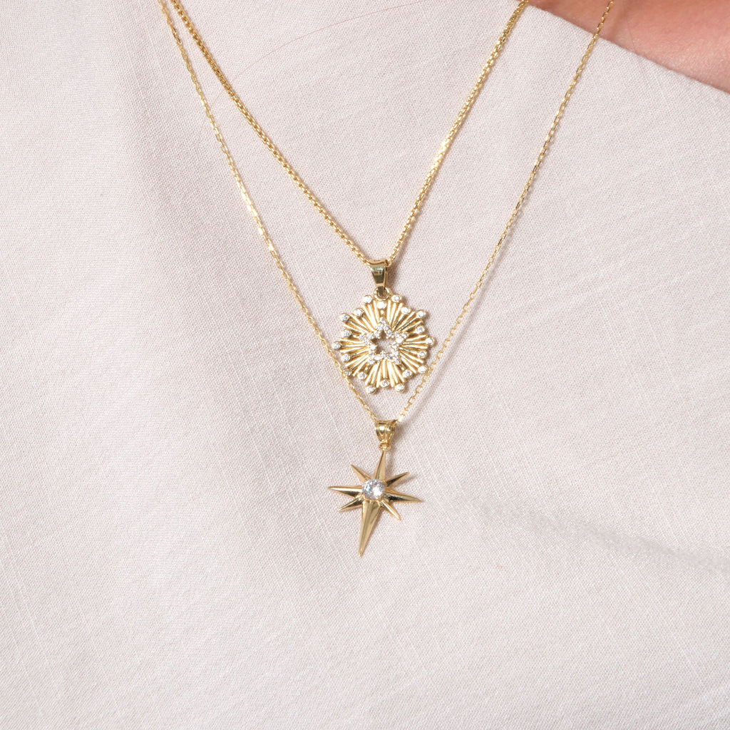 North Star Charm Pendant Gold