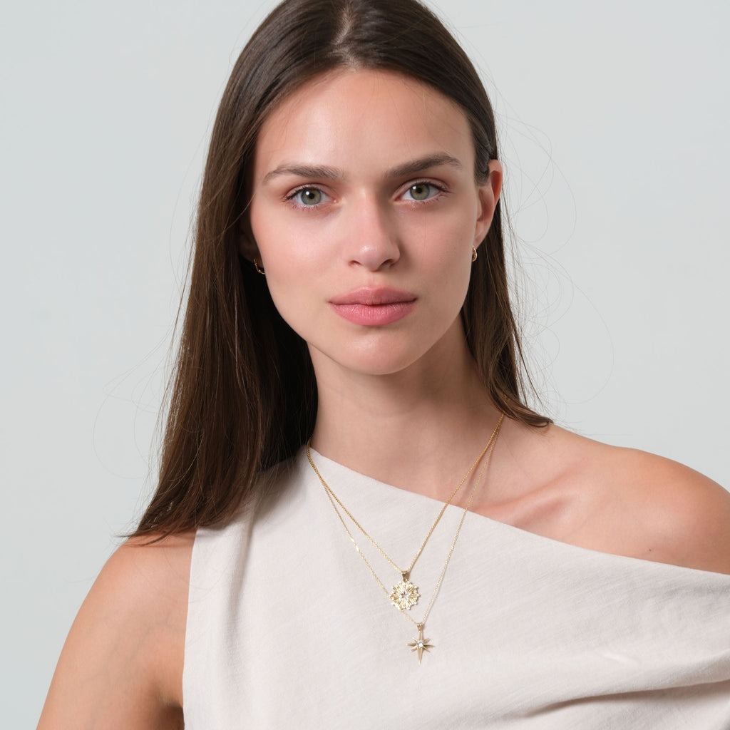North Star Charm Pendant Gold