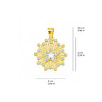 Sparkling Sun Star Pendant Solid Gold