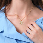 Sparkling Sun Star Pendant Solid Gold