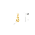 Mini Dice Pendant Solid Gold