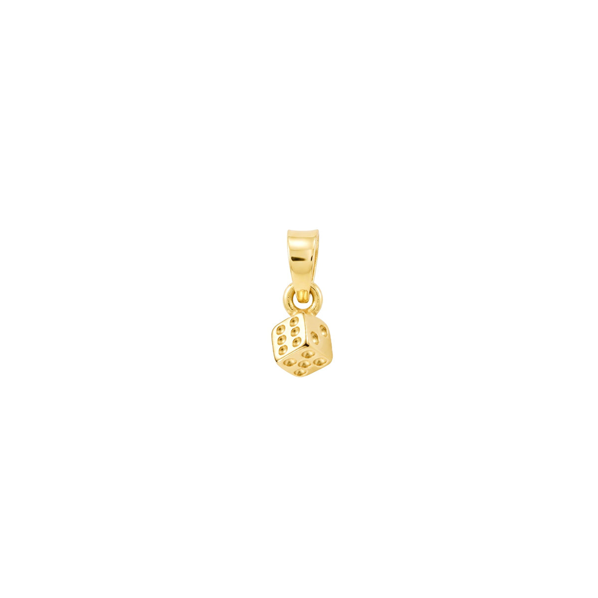 Mini Dice Pendant Solid Gold