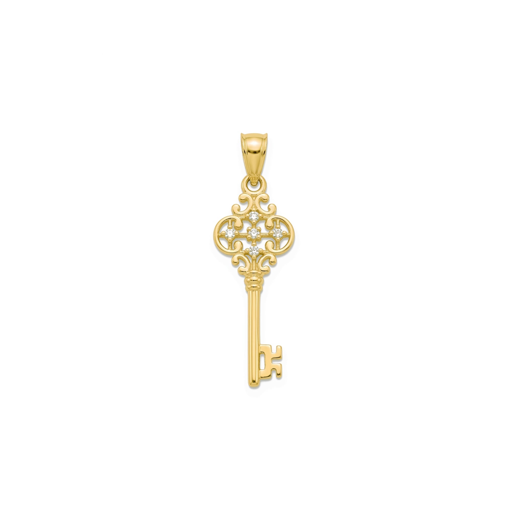 Antique Key Pendant Solid Gold