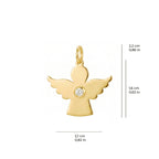 Lucky Angel Solitaire Pendant Solid Gold