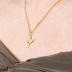 Lucky Angel Solitaire Pendant Solid Gold
