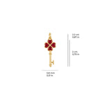 Red Clover Key Charm Solid Gold