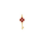 Red Clover Key Charm Solid Gold