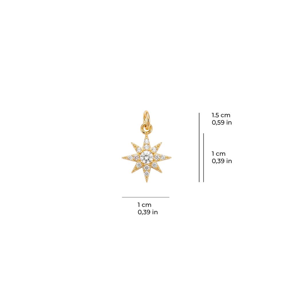 North Star Charm Solid Gold