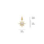 North Star Charm Solid Gold