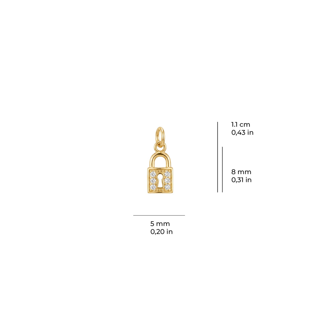Lock Charm Solid Gold