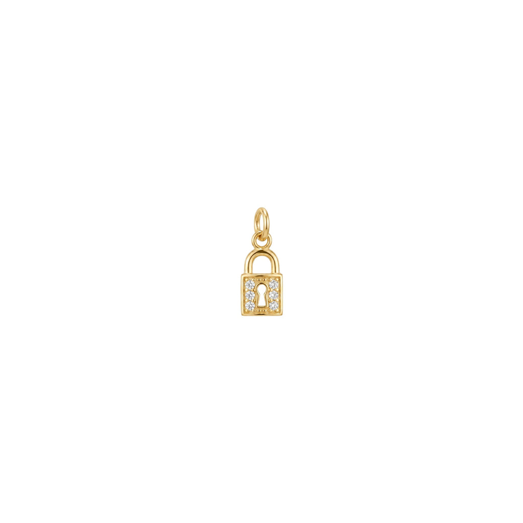 Lock Charm Solid Gold