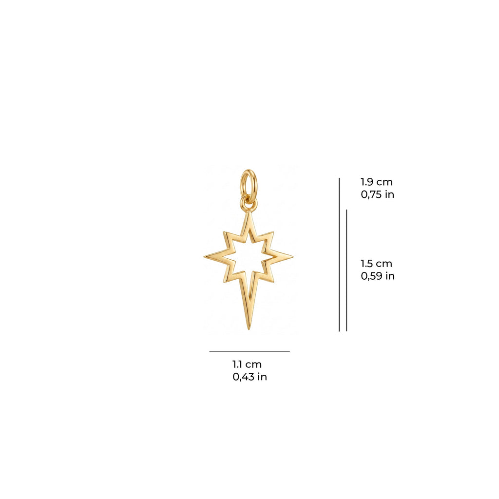 North Star Charm Solid Gold