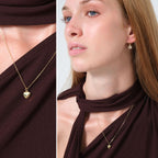 Tiny Puffy Heart Charm Solid Gold