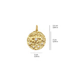 Evil Eye Medallion Pendant Solid Gold