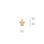 Turtle Charm Solid Gold