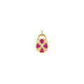 Pink Clover Lock Charm Solid Gold